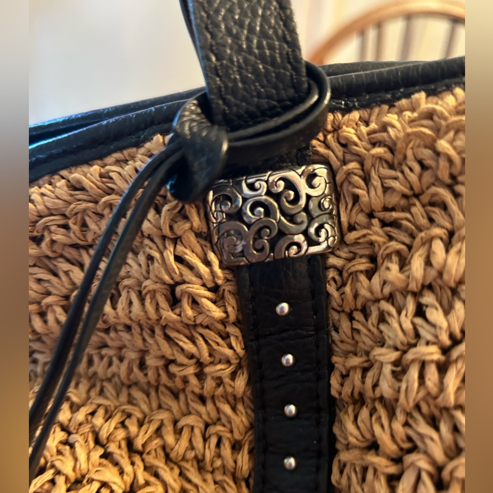 Brighton straw/leather handbag - Picture 3 of 13